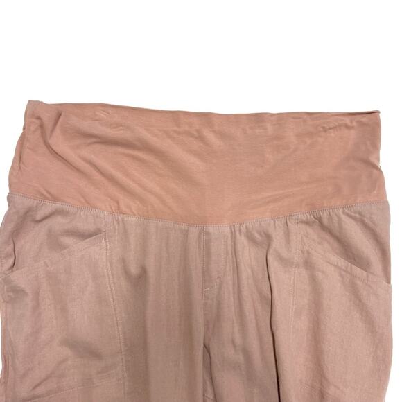 Maternity pants. Size Xxl.   Old Navy.  Rollover waist. Beige/pink color. - Picture 3 of 4